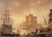 Charles-Francois de la Croix Harbour with a Fortress Sweden oil painting artist